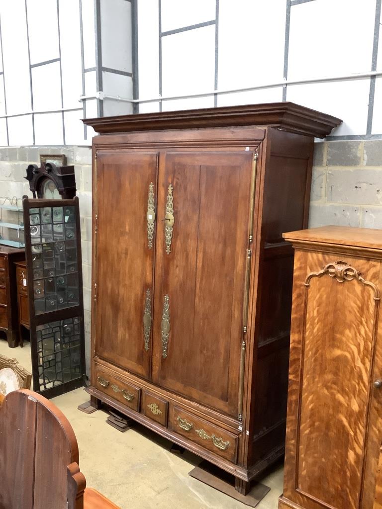 A Louis XV French provincial elm armoire, width 182.9cm